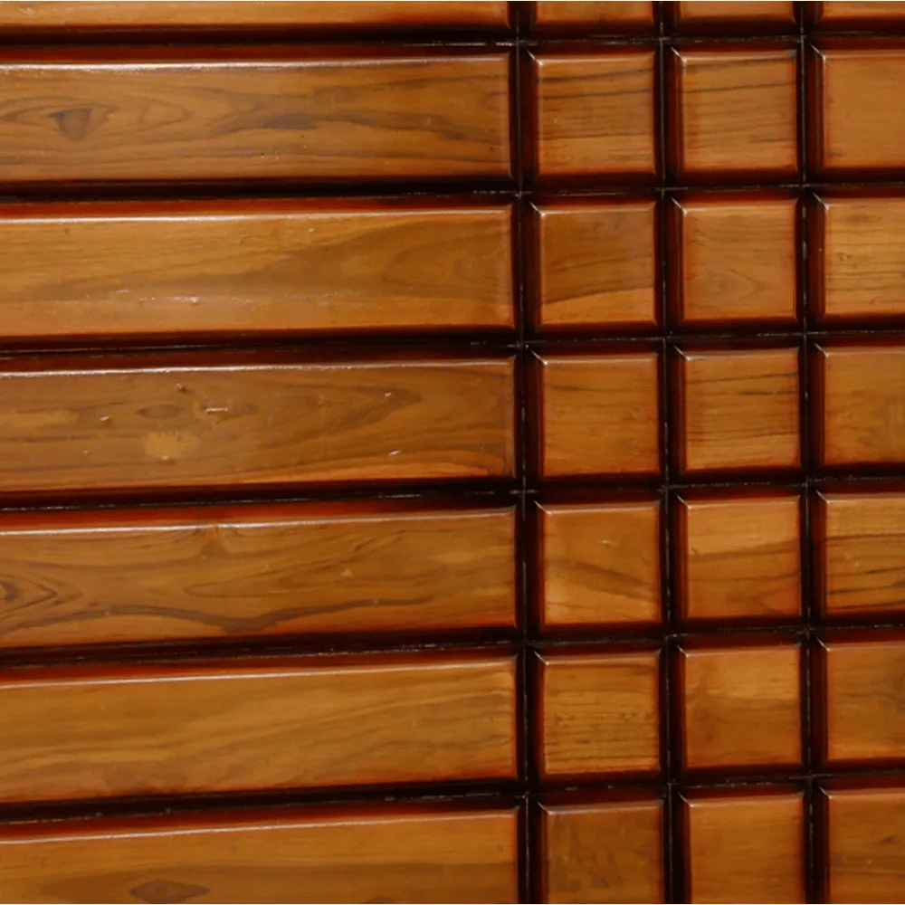 6X6 3 Teak Wood Half Checks Cot Anu Furniture