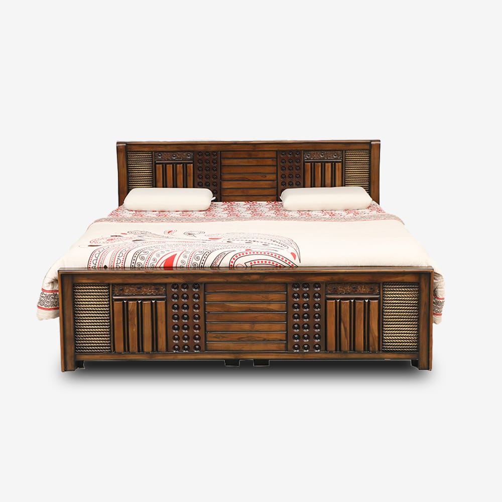 6X6.3 Teak Wood Heavy Cot - Anu Furniture